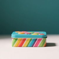 Boîte en étain personnalisée à coins arrondis avec impression couleur intégrale pour bonbons et confiseries, idéale pour les cadeaux