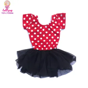 Grosir Tutu Gaun Merah Putih Polka Dot Mouse Pola Balet Bayi Perempuan Dansa Pakaian Tutu Anak Leotard