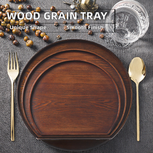 Bandeja de Servicio de Aperitivos de Diseño Moderno Personalizada, Plato de Madera con Textura Irregular, Color Natural Ecológico Pulido, para Fiestas Globales - Product Image 2