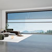 HUACAI Fabrik Intelligente Motorisierte Vertikale Auf- und Ab-Schiebefenster Moderne Villenfenster aus Aluminium mit Wärmedämmglas