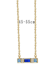 Collier pendentif minimaliste en zircon bleu micro-serti et zircon blanc pour femme, accessoire transfrontalier - Product Image 6