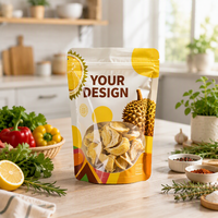 Pochette refermable personnalisée avec logo imprimé, recyclable, résistante à l'humidité, en PET de 2,5 mil d'épaisseur, qualité alimentaire, pour collations et lait