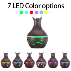 Wood Grain Aroma Diffuser 300Ml With Led Light And <b>Humidifier</b> Function For Home Use - Product Image 2