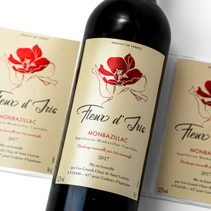 Tùy Chỉnh Nhãn Rượu Vang Chai Thủy Tinh Bao Bì Nhãn Dập Nổi <span class=keywords><strong>Red</strong></span> Foil Matte Kết Cấu Nhãn Giấy - Product Image 6