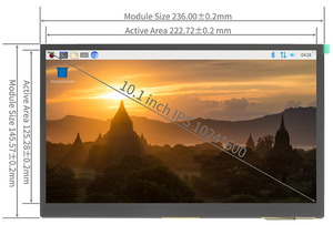 Écran tactile IPS modèle H de 10,1 pouces pour Raspberry Pi, 1024×600, 230cd/m², angle de vision complet HD MI - Product Image 2