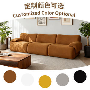 أريكة إيطالية عصرية من طراز ليمي لامب بدون عظام، كنبة منحنية بثلاثة مقاعد مبطنة مع خيارات ألوان مخصصة لغرفة المعيشة والشقق - Product Image 2