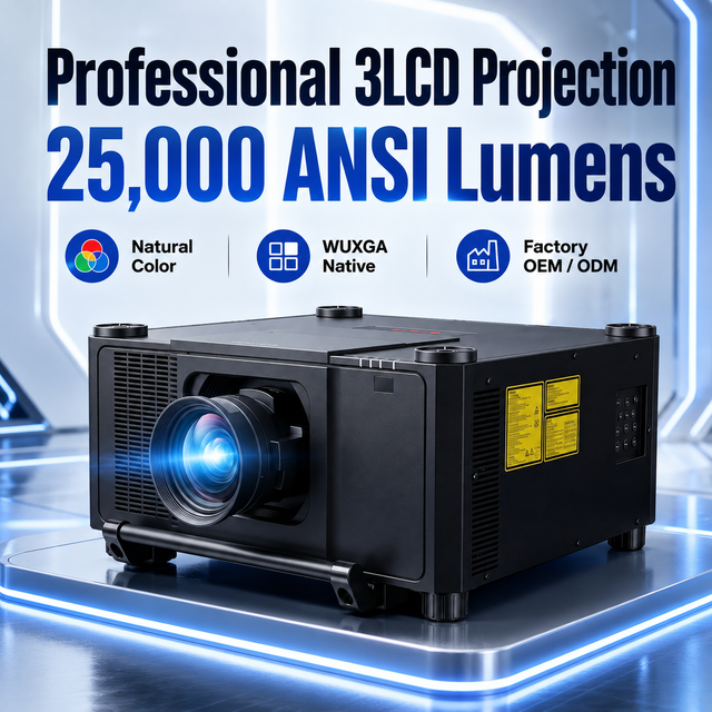 25000 ANSI Lumens Engineering Laser Projector 3LCD WUXGA HDBaseT Edge Blending for Auditorium and Stage