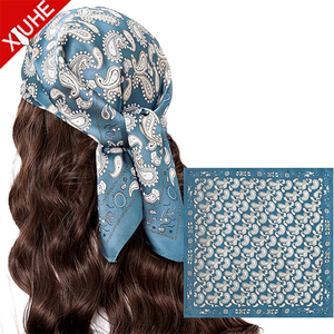 Foulard di Lusso Personalizzato in Seta Satinata con Stampa Paisley <span class=keywords><strong>per</strong></span> Donne, Sciarpa Quadrata Grande Vintage 100% Seta, <span class=keywords><strong>Bandana</strong></span> Versatile <span class=keywords><strong>per</strong></span> <span class=keywords><strong>Capelli</strong></span> - Product Image 3