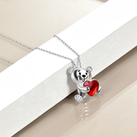 Bijoux animaux Offre Spéciale femmes cristal coeur en argent sterling 925 avec collier pendentif ours