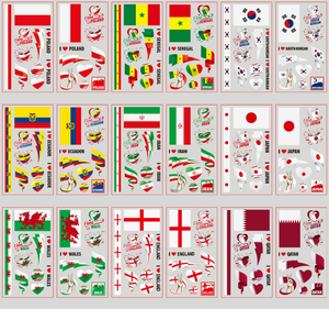 Tatouages temporaires de drapeaux nationaux de la Coupe du monde 2026, 32 équipes pour les fans de football, fête, événement sportif, imperméables, sans danger pour la peau, application rapide - Product Image 5