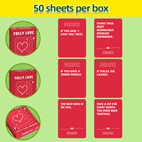 Nouveauté transfrontalière très demandée : Jeu de société portable en papier pour couples, 50 cartes par boîte, personnalisable, avec questions et réponses, dans une boîte colorée, pour un divertissement amusant.