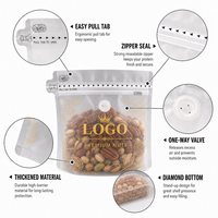 Pochette refermable mate personnalisée avec logo imprimé en gravure, valve de dégazage, emballage PET anti-humidité pour amandes, noix et noix de cajou