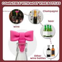 Ensemble de bouchons de bouteille de vin en silicone réutilisables avec design en forme d'arc, anti-fuite pour les bouteilles de champagne, bouchons de conservation du vin, bouchon de protection