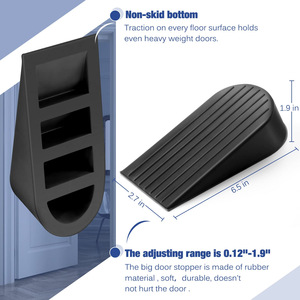 Cross-Border Heavy Duty Black <strong>Rubber</strong> Door <strong>Stop</strong> Plus Size Floor Card Wedge Sturdy Door Bottom for Card &amp; Door Stoppers - Product Image 3