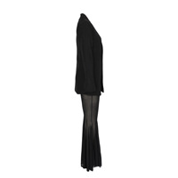 ZHEZHE 2026 – Ensemble deux pièces élégant pour femme : tailleur chic à manches longues et pantalon en maille, couleur unie, idéal pour l'automne