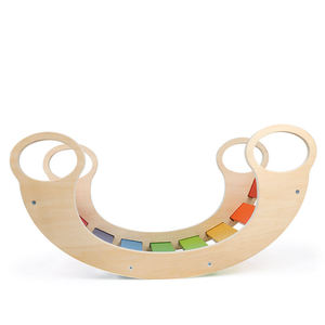 Sedia a dondolo multifunzionale in legno per bambini arcobaleno arrampicata allenamento fisico interattivo scuola materna <span class=keywords><strong>educazione</strong></span> precoce - Product Image 5