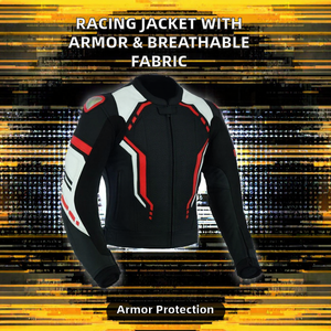Veste de course automobile en cuir personnalisée haute performance, armure renforcée, tissu respirant, séchage rapide, design ergonomique - Product Image 2
