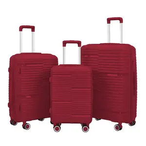 Set di valigie in PP hard shell 3 pezzi 20 24 28 pollici viaggio all'aperto grande capacità impermeabile Trolley in PP valigia set Koffer