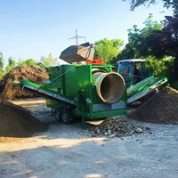 Machine de criblage mobile certifiée CE UE, tamis à tambour pour sol, machine de criblage de compost, tamis à tambour mobile pour sable, terreau et pierres