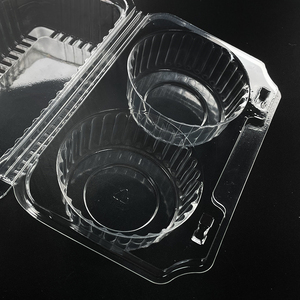 6 Count Transparent Plastic Hinged Clamshell Packaging <strong>Box</strong> For Cookies Desserts Pastry Muffins <strong>Cupcakes</strong> For Food Embossed Print - Product Image 2