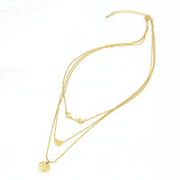 Collier Statement Multicouche en Laiton de Haute Qualité Dream Fashion, Chaîne Serpent Curb en Forme de Cœur pour Mariages, Cadeaux, Style Hip-Hop