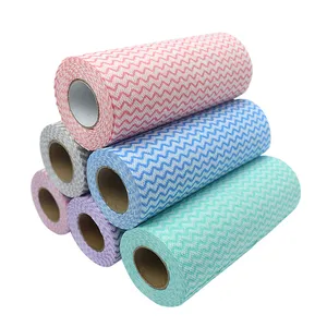 Eco-friendly disposable lazy kitchen cleaning rags dishcloth towel spunlace nonwoven fabric