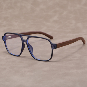 Gafas con Marco Cuadrado Anti-Luz Azul para <span class=keywords><strong>Hombre</strong></span> y Mujer, Estilo <span class=keywords><strong>Hipster</strong></span>, Textura Esmerilada, Marco de Madera, Gafas de Bambú Hechas a Mano, Proveedores - Product Image 4