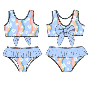 Maillots de <span class=keywords><strong>bain</strong></span> décontractés personnalisés pour petites filles <span class=keywords><strong>Maillot</strong></span> de <span class=keywords><strong>bain</strong></span> pour enfants avec fleur imprimée Vêtements de <span class=keywords><strong>bain</strong></span> personnalisés pour petites filles - Product Image 3