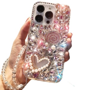 Funda de Teléfono de Lujo con Cuentas de Cristal Rosa, Anti-caídas, Hecha a Mano, a Prueba de Golpes, para la Serie 17-X Pro Max, Funda Protectora - Product Image 5