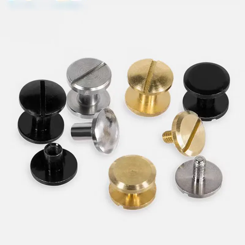 Customized Chicago screw metal rivet buckle brass stainless steel buckle screw