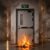 Porte d'urgence coupe-feu en acier au design moderne avec prévention des incendies pour hôtels et appartements