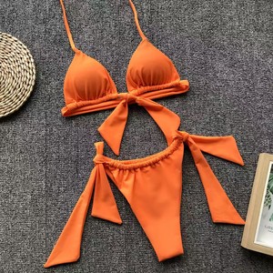 2023 Offre Spéciale dames Sexy 2 pièces Bikini maillots de bain à la mode rayé et motif léopard maillots de bain <span class=keywords><strong>avec</strong></span> cordon de serrage - Product Image 2