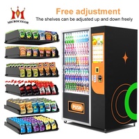 Distributeur automatique intelligent et moderne de grande capacité pour boissons et snacks, avec support de paiement par carte/pièces/espèces/billets