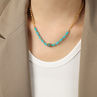 Collier vintage en pierres naturelles, nouveau design fait main avec perles de pierres naturelles, bijoux DIY tendance