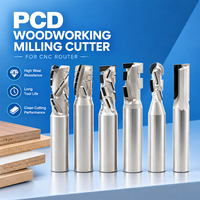 PCD Cutter Diamant Pointe Brasé Carbure Tige Spirale Fraisage Routeur Bit PCD Nettoyage Bois Fond Routeur Bits