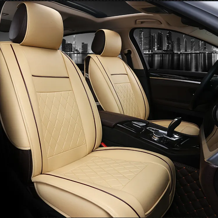 Good quality and durability General Pu leather artificial leather four seasons black car seat cover