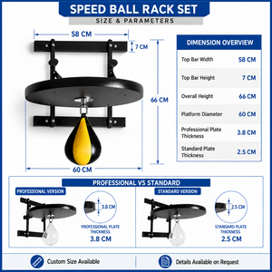 Adjustable Height Punching Ball PU Leather Speed Bag Steel Tube Wall Mounted Boxing Training Equipment - Product Image 5