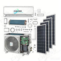 Climatiseur solaire hybride R32 certifié CE CB, SEER 20+, système de climatisation solaire split AC/DC double alimentation pour hôtel, économie d'énergie