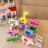 Jouets éducatifs interactifs DIY pour enfants : Motocyclettes en bois empilables, style dessin animé, à équilibre, musicaux, pour l'éveil parent-enfant