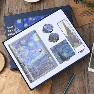 <span class=keywords><strong>Van</strong></span> <span class=keywords><strong>Gogh</strong></span> A5 Libreta de direcciones estilo impreso con cubierta de papel grueso hilo de coser encuadernación Stikcy Note Washi Tape juego de pluma estilográfica - Product Image 4