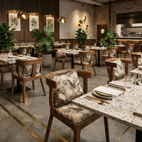 Meubles de restaurant commerciaux sur mesure en gros, mobilier pour hôtel, restaurant rapide, table et chaises en cuir et en bois
