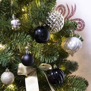 2019 festive decorations for Christmas tree hanging baubles plastic black ball decoration noel Black - Product Image 5