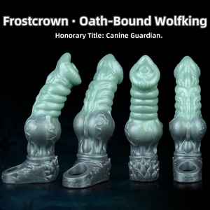 YOCY Huge Knot Penis Sheath Wolf Realistic Hollow <b>Dildo</b> Penis Sleeve for Men Reusable Cock Enlargers Men Adult Sex Toy Wholesale - Product Image 4