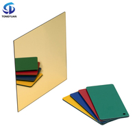 Feuille de miroir acrylique dorée avec adhésif auto-collant 0,8 mm 1 mm pour découpe laser