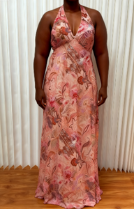 Vestido de Mujer en Oferta: Elegante y Sexy, con Cuello en V, Estampado, Espalda Descubierta y Cuello Halter - Product Image 2