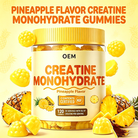 Bonbons gélifiés à la créatine monohydrate, saveur ananas, pour adultes, 5 g, 30 portions, 120 unités, pour fournir de l'énergie
