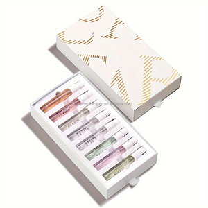 Tarjeta de embalaje cosmético doblada Marca de lujo Perfume Muestra Portabotellas Probador Tarjeta de papel Caja de perfume con logotipo privado - Product Image 6