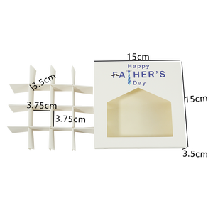 I padri costom disegno fay festival della caramella dessert al cioccolato regalo casella di visualizzazione con 16 divisori Inserto scatola regalo con finestra - Product Image 6