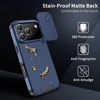 Coque de protection coulissante pour appareil photo pour iPhone 17 Pro Max 17 Air 17Pro Max – Étui antichoc en TPU et PC couleur unie – Coques de téléphone Fundas