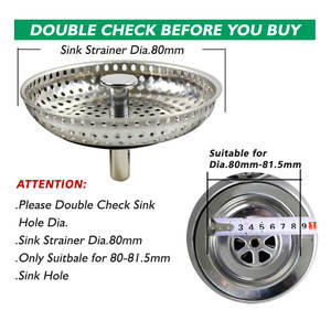 WaiiHO 008 Paquete de 2 Tapones para Fregadero de Cocina de Acero Inoxidable con Ajuste Universal para la Mayoría de los Fregaderos Estándar - Product Image 6